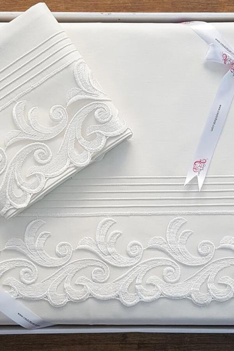 СВАДЕБНЫЙ Комплект Кружевной Супер Сатин Турция (4 предм).Шик, стильно