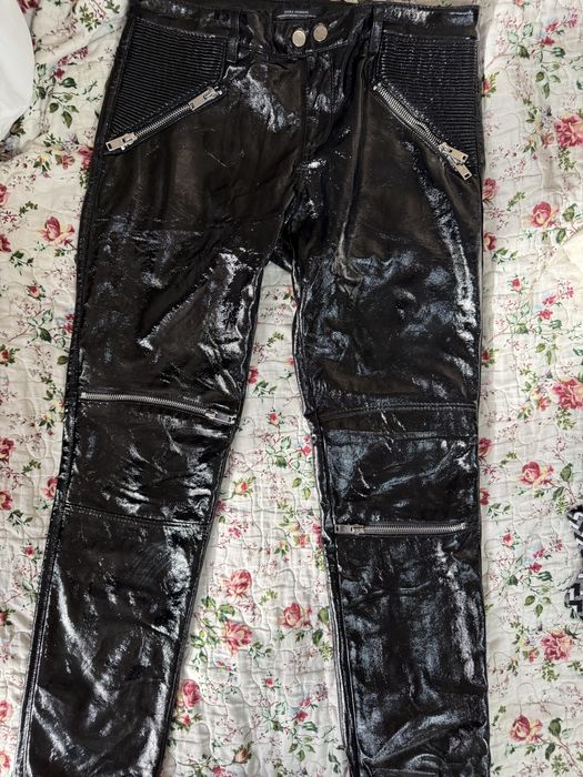 Брюки под кожу штаны лаковые