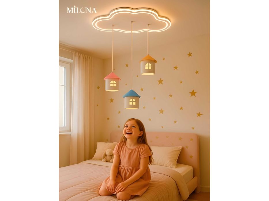 Люстра лед светодиодная, с 3 режимами освещения, для детской комнаты