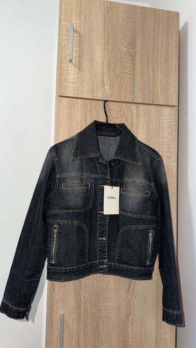 Jacheta denim Black efect prespalat CH anel