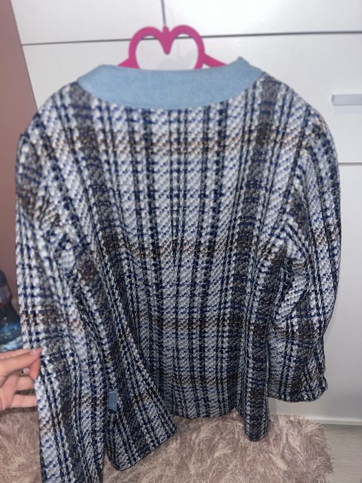 Ново дамско сако тънко палто Zara Зара guess furla син цвят в синьо