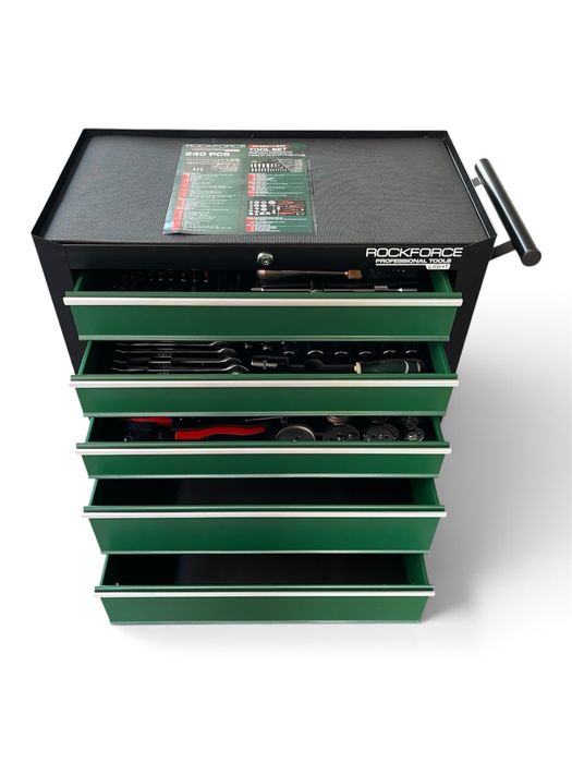 ROCKFORCE  шкаф с инструменти – 240 части, 5 чекмеджета