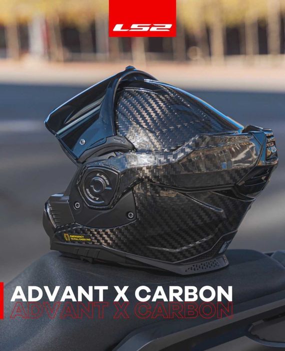 ПРОМО 2г Гаранция Чисто Нова Каска за Мотор Модуларен Шлем LS2 FF901 Advant X Carbon L и XL Размер