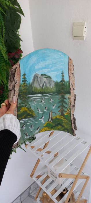 Pictura pe lemn in acril