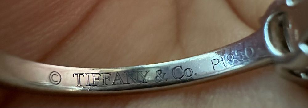Оригинален пръстен Tiffany & Co. – платина (Pt950) с диамант 0.53 ct