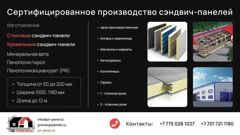 Сендвич панели стеновые/кровельные