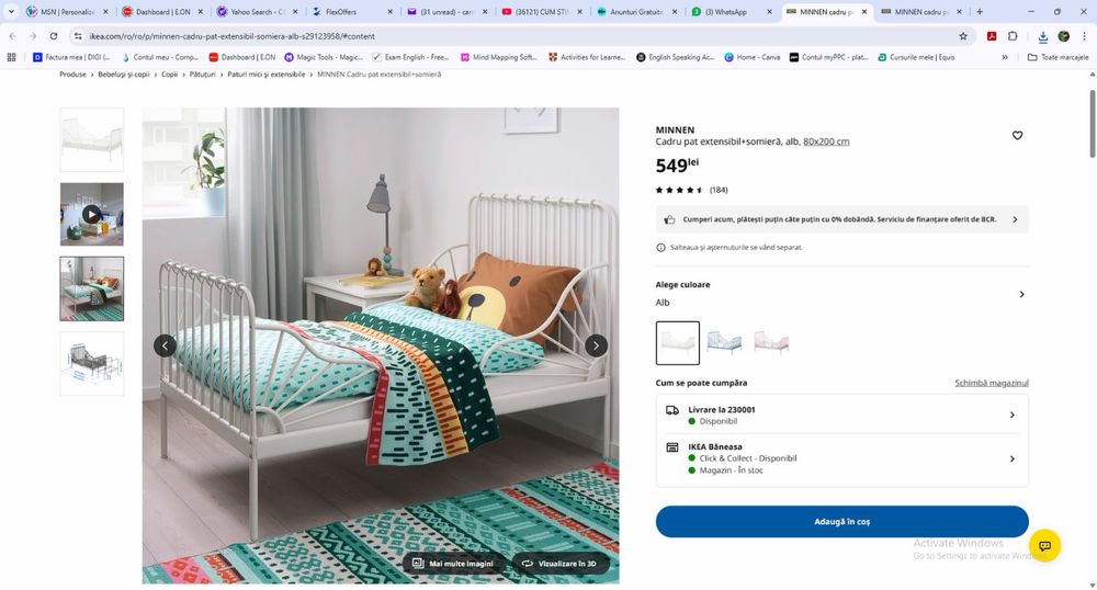 Pat copii Ikea extensibil