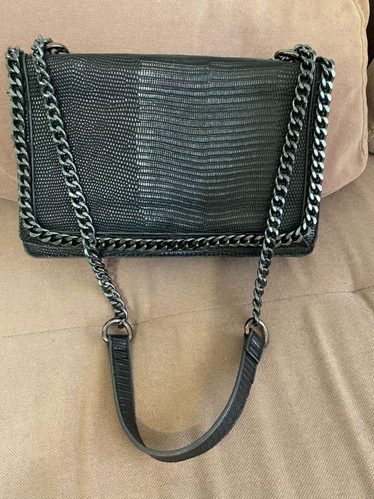 Чанта Зара кожа и метал