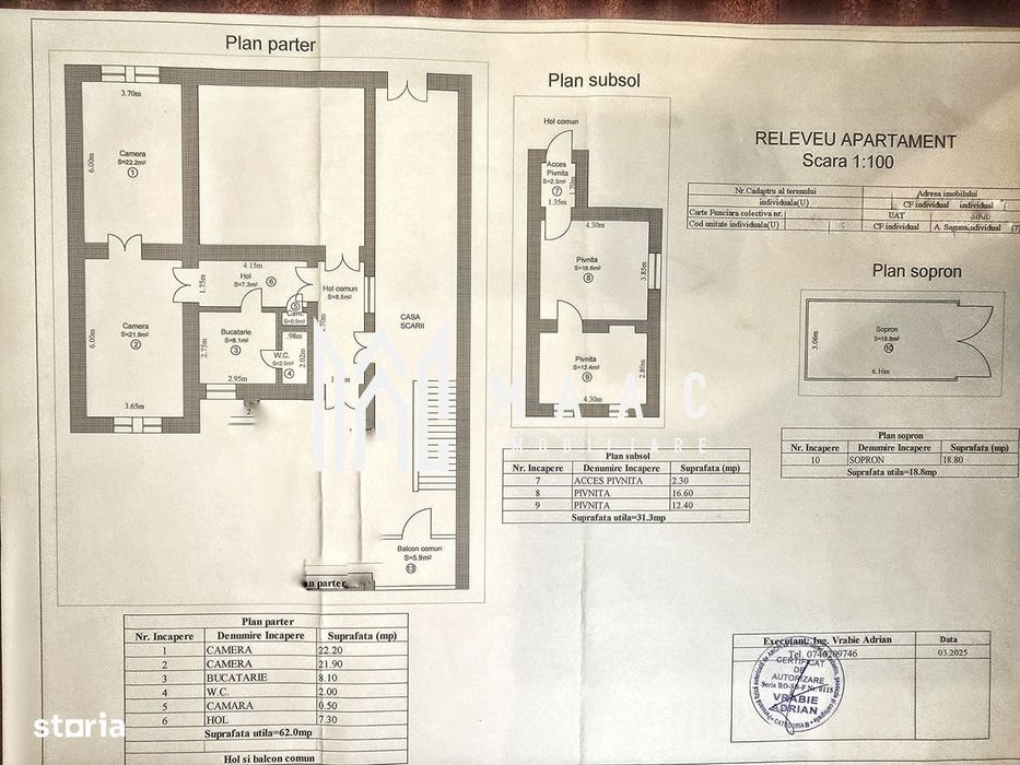 Apartament 2 camere garaj pivnita 31mp  zona Andrei Saguna