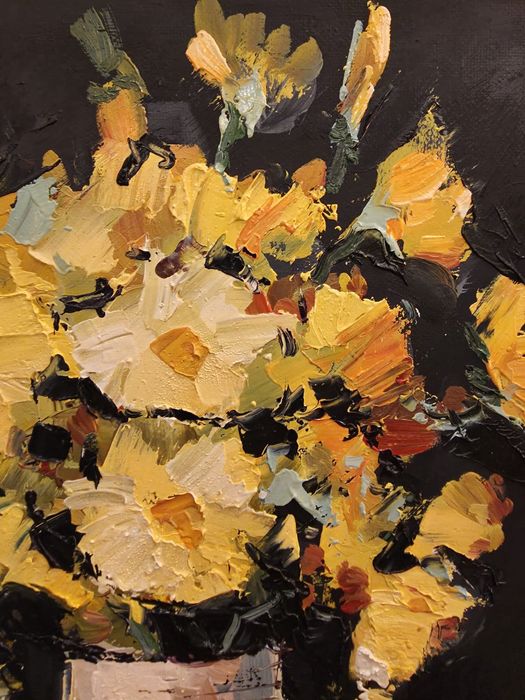 Tablou , flori, pictura, ulei pe pânză