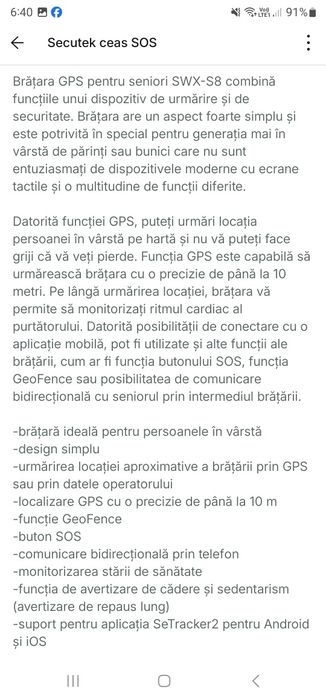 Secutek ceas SOS