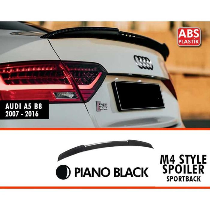 Заден спойлер A5 B8 M4 черен пиано лак ABS  2009-2016 (Седан 5 врати)