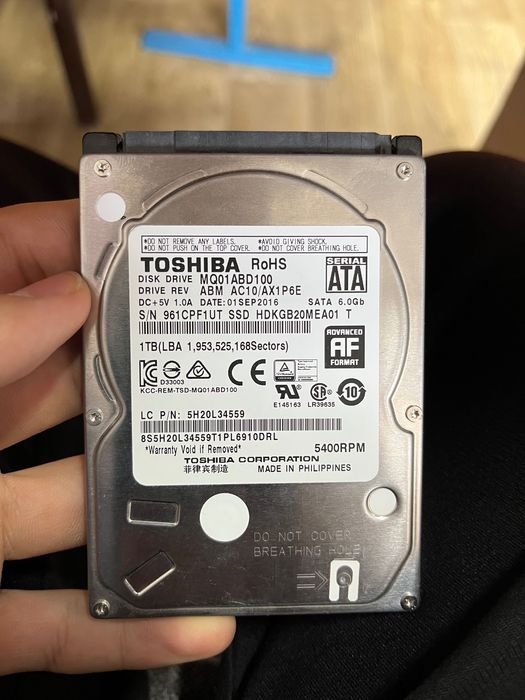 Жесткий диск TOSHIBA 1tb
