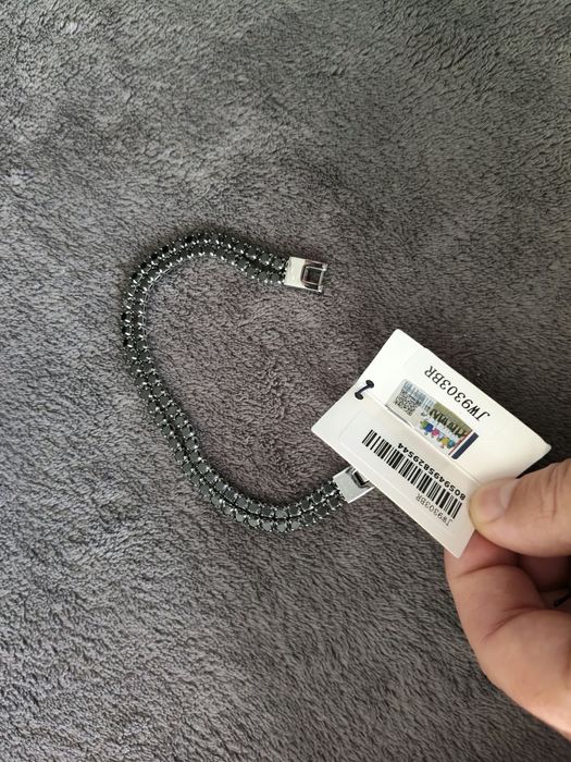 US Polo Assn bratara barbati otel inoxidabil cu strasuri negre 21 cm lungime in stare foarte buna