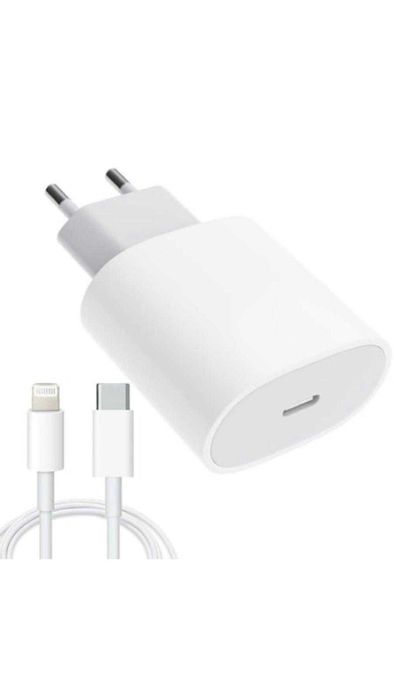 Set adpator 20w incarcare rapida si cablu lightning (iphone)