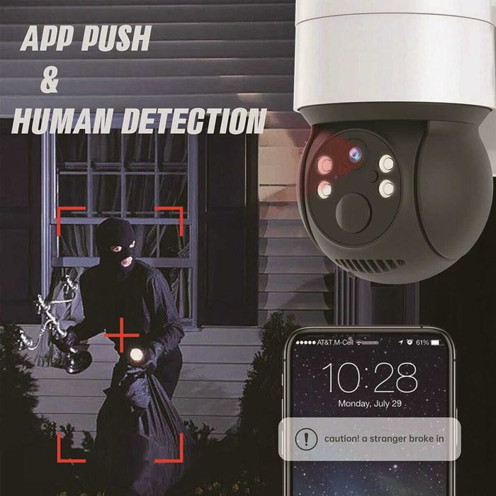 Camera de supraveghere solara, 360 grade control telefon. Noua!