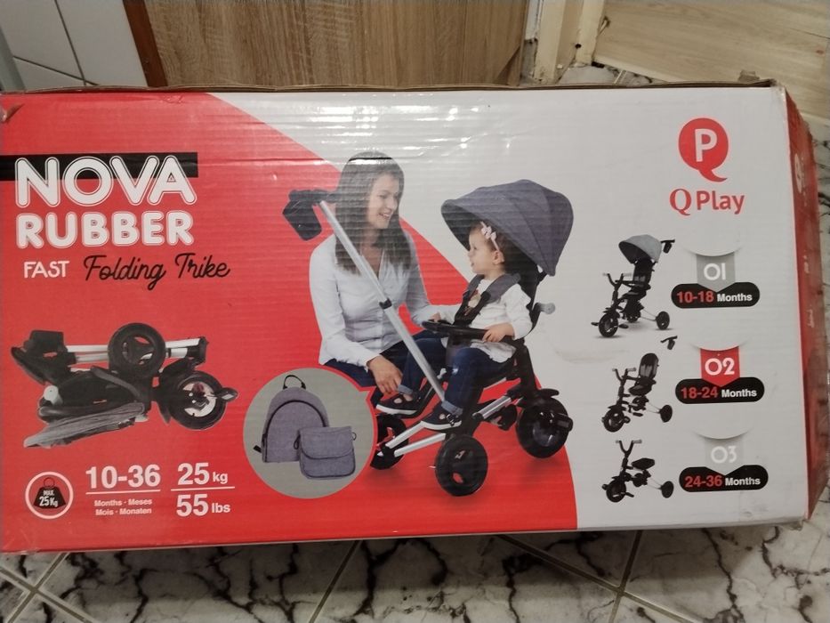 Tricicletă ultra pliabilă ,Nova Rubber, roșu
