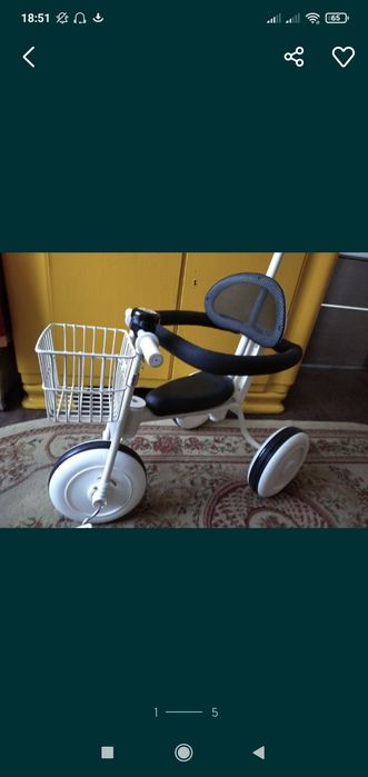 Детский белый велосипед