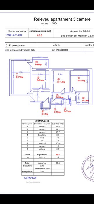 Vand Apartament 3 camere Stefan cel Mare stradal