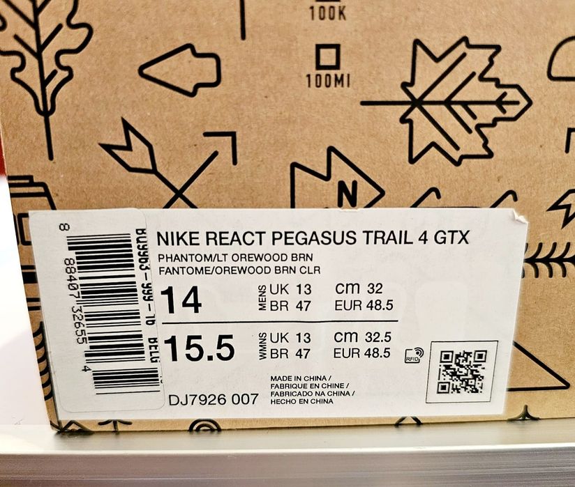 Чисто нови ! Мъжки маратонки Nike React Pegasus Trail 4 GTX (Gore-Tex) – Номер 48.5 !