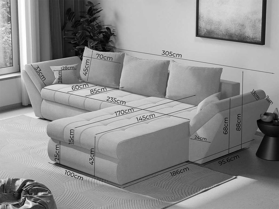 Coltar Extensibil Rawa Gri Deschis/Gri-Transport Gratuit in 4-10 zile