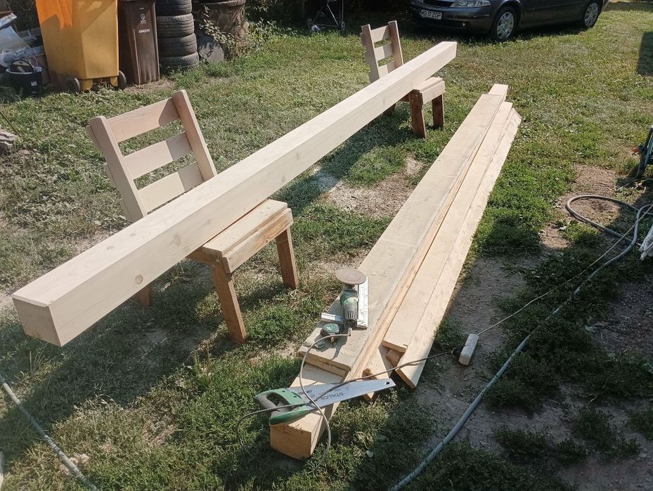 Pat Rustic din Grinzi Lemn Masiv – Realizat la Comandă