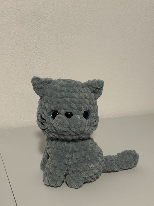 Jucărie Pisică Gri Croșetată Manual