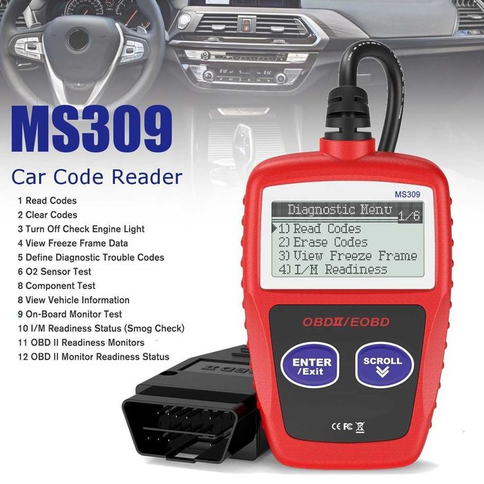 MS309 CAN OBDII/EOBD Легко читаемый
