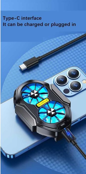FS01 Мощен охладител за смартфон с двоен вентилатор – за Гейминг