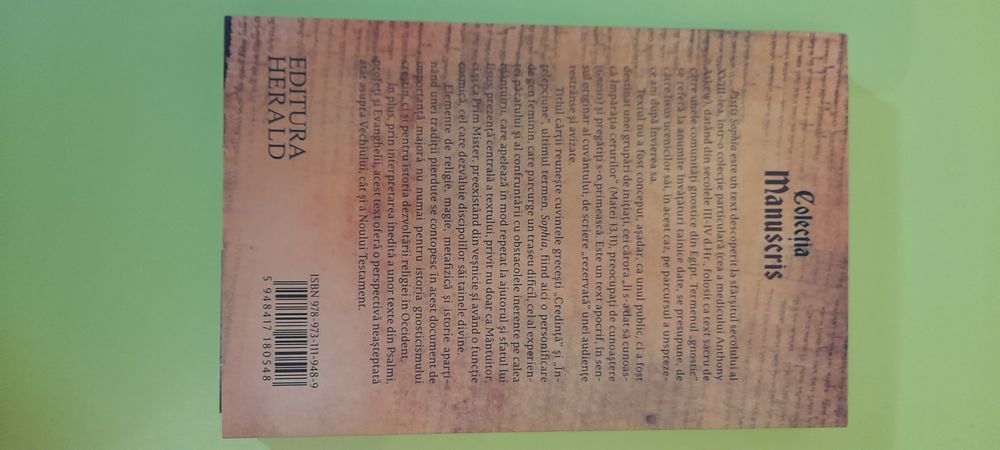 Pistis Sofia, carte noua, Ed. Herald