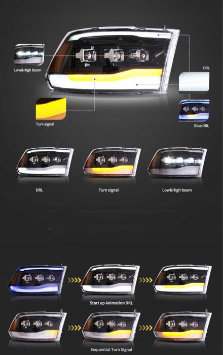 Dodge ram Full Led фарове 2009-2018