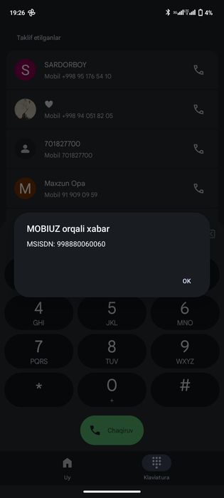 Mobiuz tel nomer