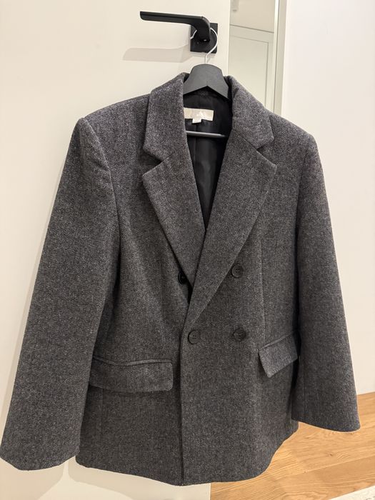 Сиво вълнено сако блейзер Zara