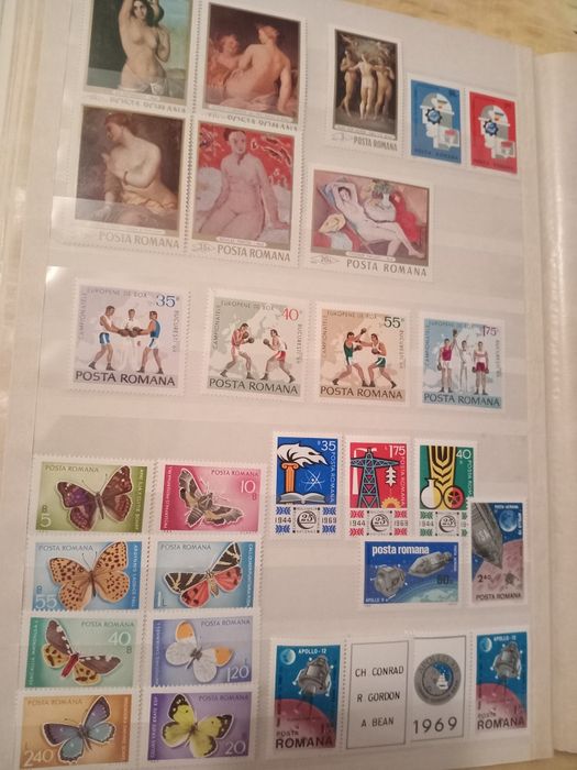 Clasor complet timbre românești noi (MNH) 1964-1969 - 14 pagini