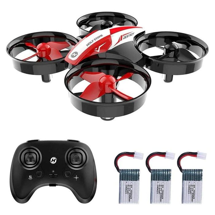Holy Stone HS210 Mini dron – Dronă RC pentru interior și exterior cu 3 baterii, roșu