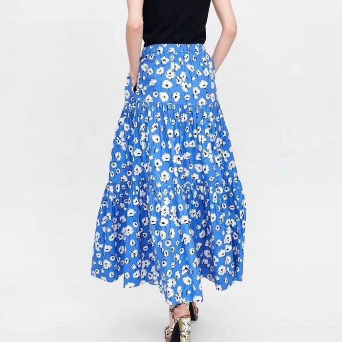 Fustă lungă ZARA,  din bumbac, măsura S