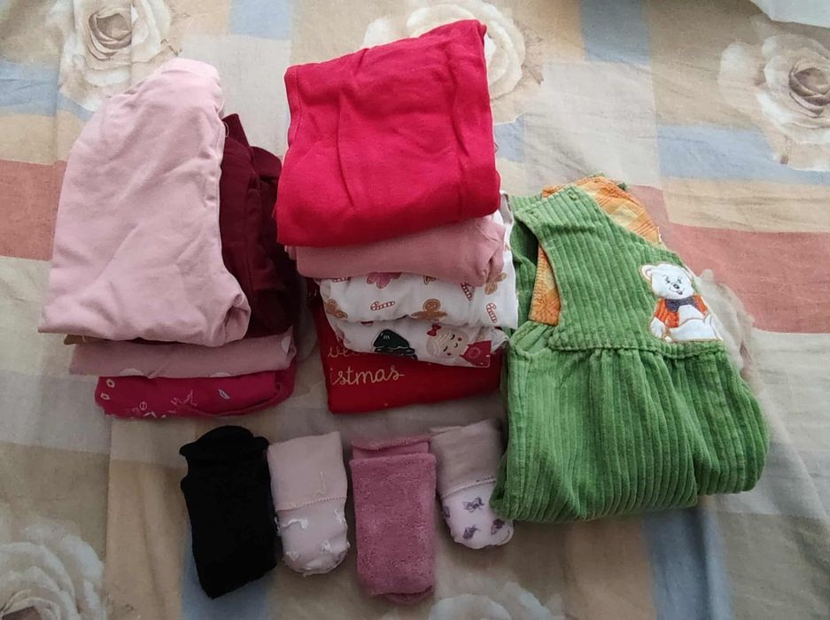Зимен лот много запазени дрешки за момиче 86-92