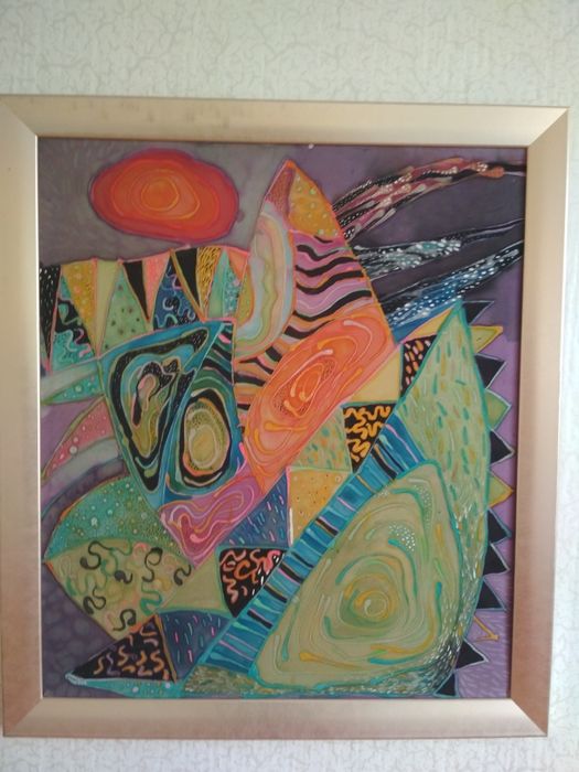 Съвременно изкуство Картина-пано върху коприна, автор Павлина Сърбова