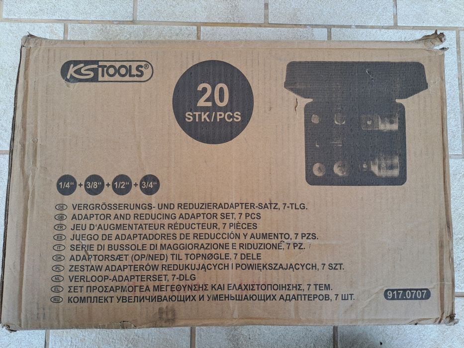 Set  adaptoare 7 Buc  mărire/reducere, cheie tubulară KS Tools 917.0707