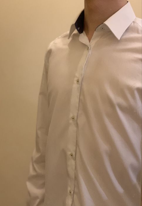 Бяла официална риза TEODOR