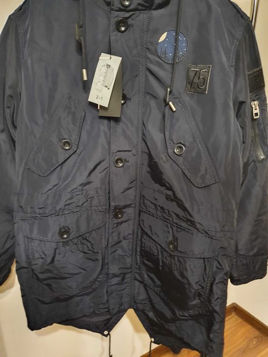 OFERTA Parka /Geaca barbati Zara interior detasabil  mar L - NOUA alba