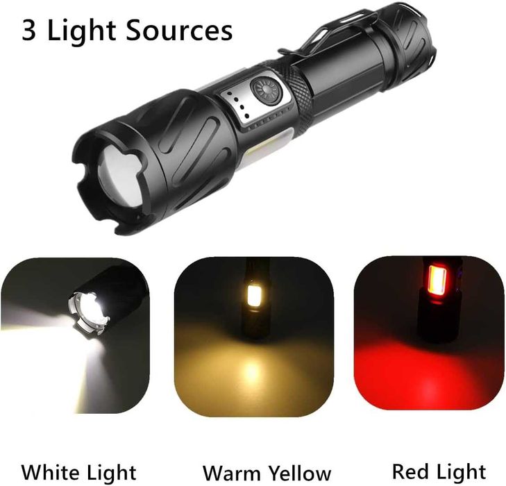 WindFire Torch, супер ярко, презареждащо се, мощно фенерче за туризъм