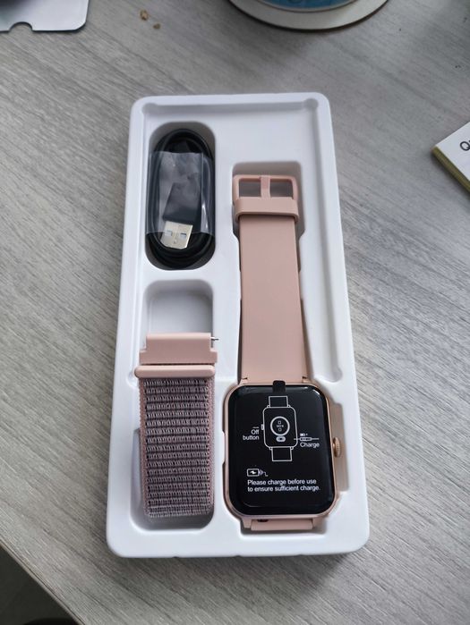 Смарт часовник Blackview R50 – Bluetooth разговори, 1.85" екран, розов