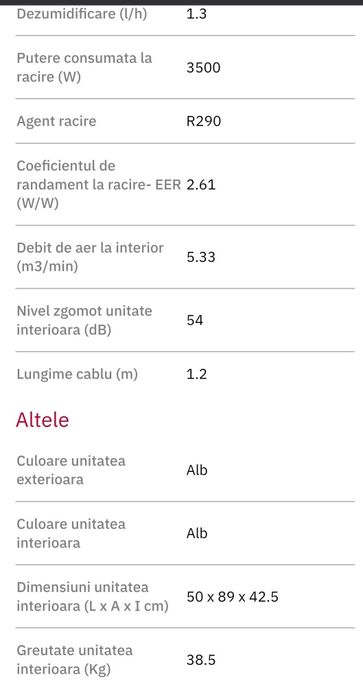 Aparat clima portabila