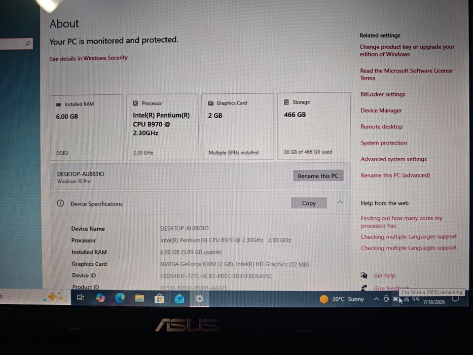 Laptop Asus K55V