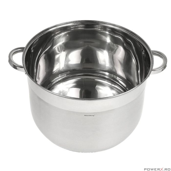 Oala din inox cu capac din sticla, 34cm, fund termic multistrat, 22.4l