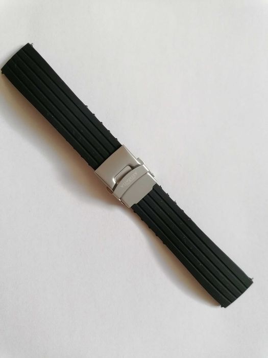 Bratara Ceas silicon 22mm Curea neagra catarama deployant fluture