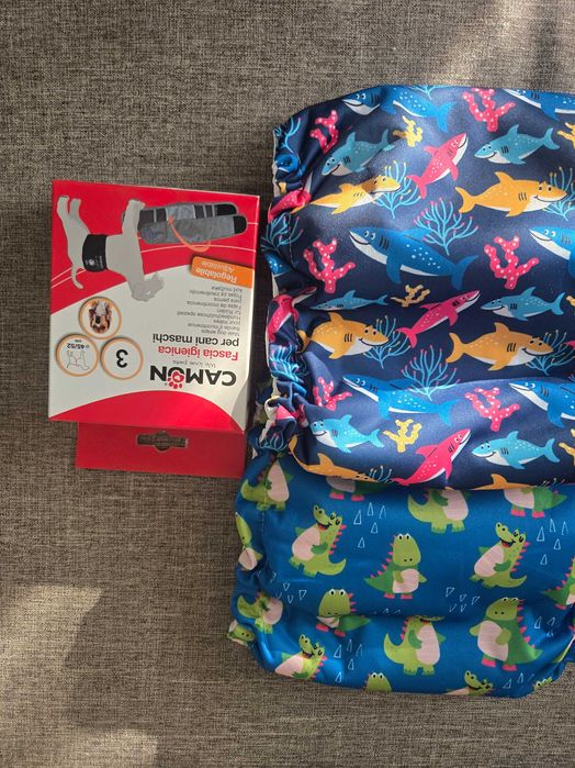 Обувки за куче ботуши L и памперси за мъжко куче 50см