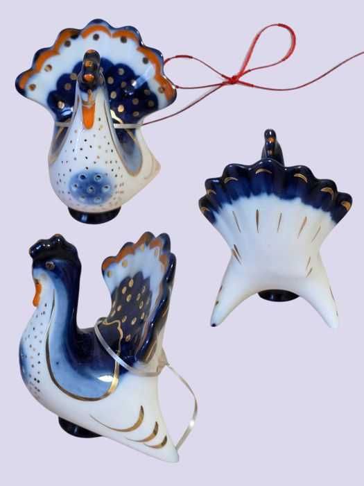 Руски порцелан, солница, пиперник, ЛФЗ.