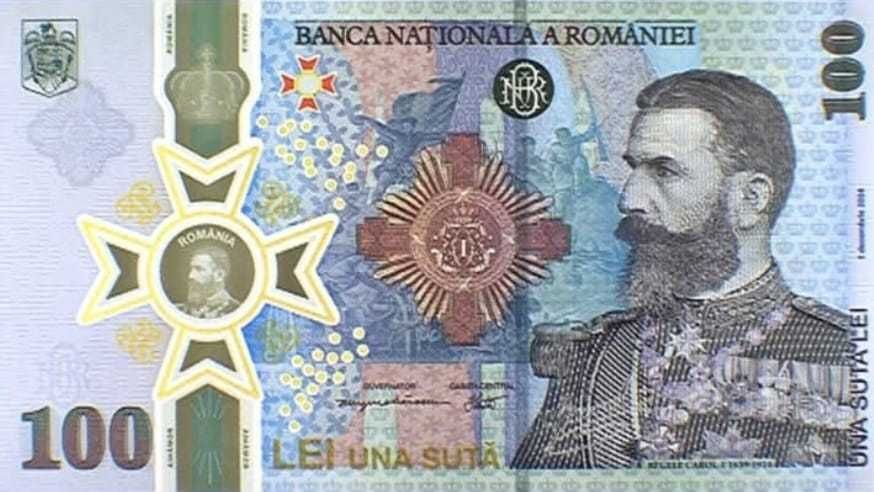 Bancnota 100 lei Carol I aniversara 185 ani  de la nastere
